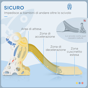AIYAPLAY Toboggan spatial pour enfants de 18 à 36 mois 157x46.5x80 cm PE et PP avec escalier antidérapant - Product Image 4