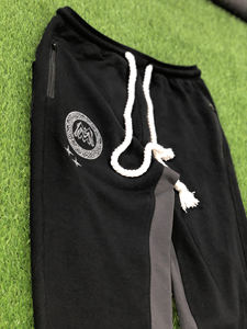 Pantalons de survêtement à taille haute pour homme, style flare, 100% coton, tissu éponge, style à devant plat, tissu peint de haute qualité - Product Image 3