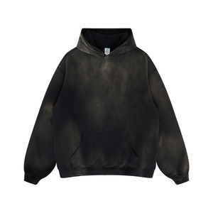 เสื้อฮู้ดสตรีทแวร์แบบเรียบไม่มีลาย พิมพ์โลโก้ได้เอง ไซส์ใหญ่พิเศษ ผ้าสองชั้นหนา 350 400 500 800 กรัม สำหรับผู้ชาย - Product Image 4