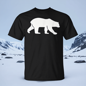 <b>Walking</b> Polar Bear T-<b>Shirt</b> Black Unisex Adult Size Medium - Product Image 3