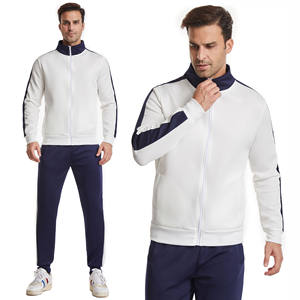 Sudaderas de algodón con logotipo bordado personalizado, chándal ajustado unisex, conjunto de chándal para correr - Product Image 5