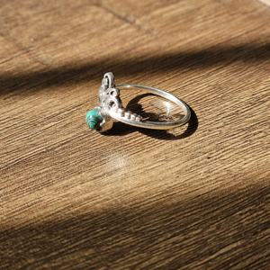 แหวนเงินแท้ประดับพลอยมาลาไคต์สีเขียวขายดี ฝังอย่างประณีต สไตล์ศาสนา เหมาะสำหรับเป็นของขวัญงานแต่งงาน งานหมั้น งานเลี้ยง - Product Image 2