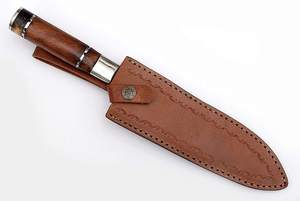 Offre Spéciale personnalisé fait à la main damas Chef couteau lame en acier au carbone couteau de cuisine rasoir tranchant forgé cuir gaine manche en bois - Product Image 6