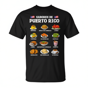 T-shirt Patrimonio di Porto Rico: Orgoglioso Boricua, Bandiera di Porto Rico, Cibo di Porto Rico - Abbigliamento Promozionale - Product Image 2