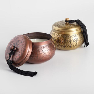 <b>Hammered</b> Copper Candle Jar - Product Image 2