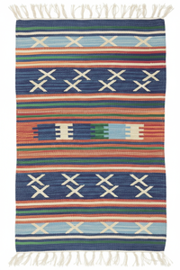 Tapis d'intérieur en coton moderne, réversible, pliable, en peluche, fait à la main, à motifs floraux, grand tapis pour chambre à coucher, salon, voyage - Product Image 4