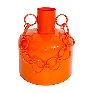 Vase décoratif rétro de style mid-century moderne, orange, en forme de bouteille, art pop, espace-âge, pour la décoration esthétique de la pièce, centre de table de mariage - Product Image 5
