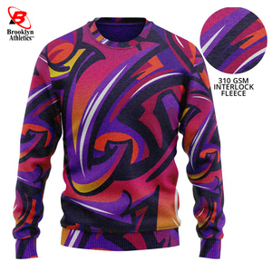 Full Digital Print Sublimated Unisex Sweatshirts <b>Hoodies</b> Custom Sublimation Solid Winter 100% Polyester - Product Image 3