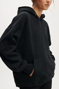 Sweat-shirts pour femmes en polyester/coton, lavage à l'acide, surdimensionnés, épaules tombantes, poids lourd, 500 GSM, manches longues, vêtements décontractés à capuche, OEM/ODM - Product Image 5