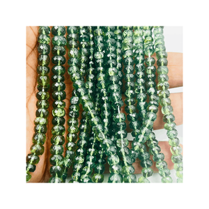 Hilo de 14 pulgadas con certificación Premium, colgante de Rondelle facetado de apatita verde Natural de 4-5mm, cuentas sueltas personalizadas para la fabricación de joyas - Product Image 1