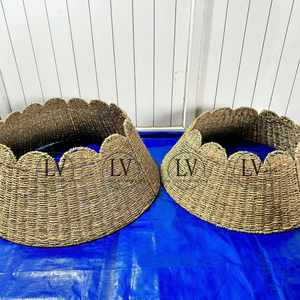 ปลอกคอต้นคริสต์มาสหญ้าทะเลทรงกลมเป็นมิตรกับสิ่งแวดล้อมดีไซน์ใหม่ตกแต่งคริสต์มาสแบบเรียบง่ายขายส่งจากเวียดนาม - Product Image 3