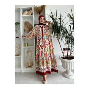 Katleya abito estivo con pendente Kol Tipi Claret rosso fantasia - Product Image 2