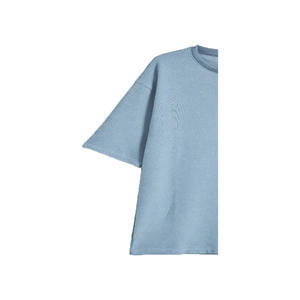 Camiseta Larga de Manga Media con Cuello Redondo para Mujer, Talla Grande, 100% Algodón Orgánico, Transpirable y Ecológica, Azul Informal - Product Image 6
