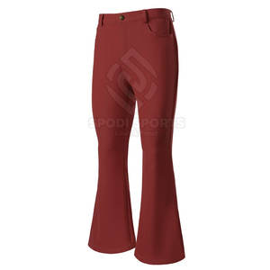 Pantalones acampanados de marca privada para hombre, pantalones acampanados de Color sólido para hombre, pantalones acampanados con bolsillos laterales a la venta - Product Image 1