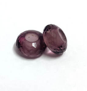 Vente en gros de perles de quartz mauve clair 14.5mm Rondelle Big Hole 5mm Drill Gemstone Faceted 13.5 Cts Large Hole Bracelet Blue Crystal - Product Image 1