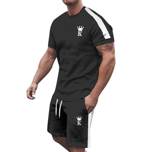 ชุดเสื้อยืดแขนสั้นและกางเกงขาสั้นของผู้ชายชุด2024พิมพ์ลายระบายอากาศได้สำหรับฤดูร้อน - Product Image 3