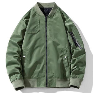 Wholesale 2024 <b>Men's</b> High Street Style Spring Jacket Casual Plus Size Solid Color Canvas <b>Coat</b> with Stand Zip Collar Custom Logo - Product Image 5