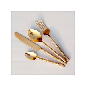 ชุดมีดทองเหลืองสุดหรู5ชิ้นพร้อมสลักกระดูกสำหรับห้องครัวและโต๊ะชุดช้อนส้อมแบบมีเอกลักษณ์ - Product Image 3