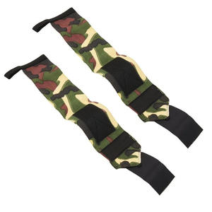 Muñequeras de levantamiento de pesas para gimnasio, diseño de bandera de camuflaje personalizado, con soporte elástico y logotipo, novedad - Product Image 4
