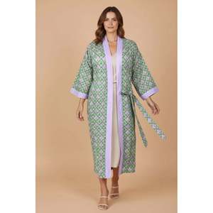 Pure Cotton Handblock Kimono Indian Printed Summer House Robe Boho Beach Coverup <b>Kaftan</b> Bridesmaid Maternity Swimsuit Cover Ups - Product Image 5