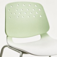 Chaise de conférence moderne empilable perforée, siège en plastique pour formation, structure métallique, pour réunions, salles de classe et auditoriums