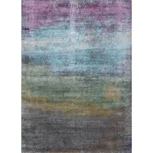 พรมขนสัตว์และไหมไผ่ลายกราฟิกสีเทาและดำ ยี่ห้อ Kavi Grey's Afterglow  ถักด้วยมือ สำหรับใช้ในบ้าน รุ่น Epb-04 - Product Image 1