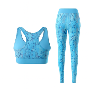 Ensemble de yoga personnalisé en gros imprimé par sublimation pour femmes, 2 pièces, soutien-gorge de sport et leggings, vêtements de sport et décontractés pour la salle de sport - Product Image 4