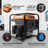 Générateur d'énergie portable 4,5 kW 3 kW pour la maison et l'extérieur, 4500 watts de pointe, prix des générateurs électriques à essence et au propane 4,5 kva