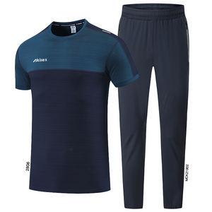 <b>Tight</b> fitness U-neck Men's Sports <b>Shorts</b> Shirt Set Workouts Gym Running Training Pants Quick Dry Elastic Gym Shirt for Men - Product Image 1