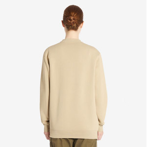 Sweat-shirt classique en coton biologique, coupe classique, couleur beige miel, col rond, poids lourd - Product Image 6