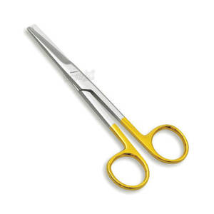 Tijeras Iris Curvas 11,5 cm Instrumentos oftálmicos quirúrgicos micro dentados Acero inoxidable negro y dorado - Product Image 1