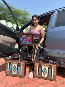 กระเป๋าโท้ทหนัง aztec แฮนด์เมดของจริงกระเป๋าช้อปปิ้งมีสไตล์หรูหราสไตล์วินเทจอุปกรณ์เสริมกระเป๋าหนัง - Product Image 4