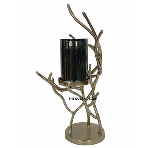 Nouvel arrivage de bougeoirs en aluminium, métal, verre, nickelé, style moderne pour décorations de table - Product Image 1