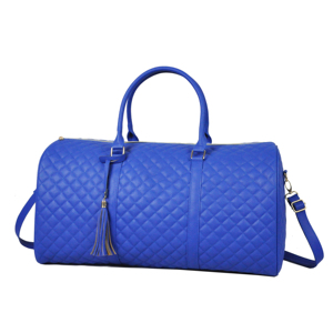 Sac de voyage Weekender en cuir PU Litchi matelassé pour femmes Sac de sport de nuit en cuir pour hommes - Product Image 3