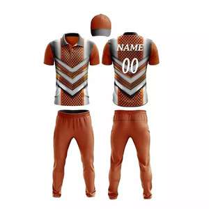 Ensemble d'uniformes d'équipe de cricket personnalisés 100% polyester Tissu imprimé Logo Design Anti-Bactérien Spandex/Polyester Hommes Adulte Haut - Product Image 3