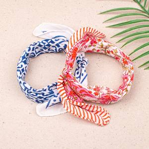 Lot de 2 bandanas en coton faits à la main, imprimé bohème, légers, pour le cou, accessoire pour cheveux, bandana de plage - Product Image 6
