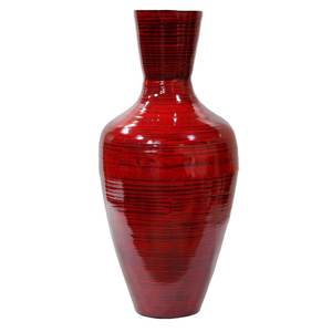 Jarrón de bambú hilado con cilindro minimalista moderno, decoraciones de flores brillantes de color rojo sólido, juego al por mayor, vidrio, cerámica, madera - Product Image 3