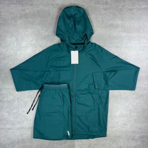 Vente en gros d'usine, ensembles de survêtement coupe-vent pour hommes, couleur unie, design 2 en 1, respirant, écologique, pour le cyclisme et la course à pied en hiver - Product Image 4