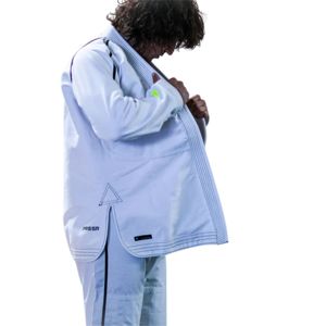 PRSSR Gi Blanc 450G Perle Armure BJJ Gi Léger et Durable Jiu Jitsu Kimono 10oz Pantalon Ripstop, Détails Brodés - Product Image 4