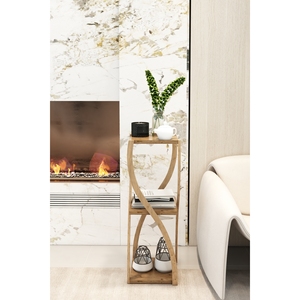 Mesa Auxiliar de Pino Atlántico de 3 Niveles Concept Boucle - Mesa Decorativa Premium - Product Image 1