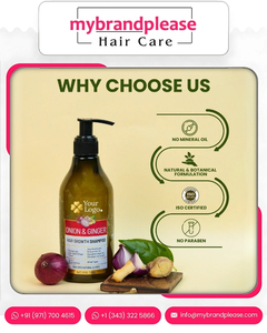 Champú para el crecimiento del cabello con cebolla y jengibre para el cuero cabelludo nutrido Etiqueta privada Marca personalizada y suministro de logotipo - Product Image 5