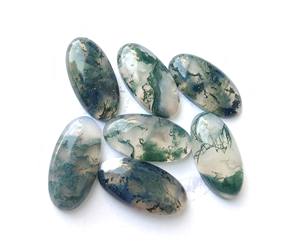 Natural Moss Agate AAA+ Beda Shape Cabochon Flat Back Multi-Color 9mm 14mm 20mm Loose Gemstones All Sizes Available Lavira - Product Image 2