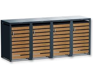 Aluminium-Müllbox, wasserdicht, nagetiersicher, für den Außenbereich, mit Metallverschlussabdeckung, langlebiger Müllbehälter-Schuppen - Product Image 2