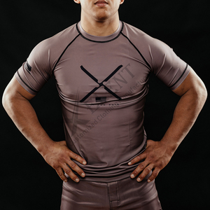 Chaleco de sarpullido Nylon Spandex Tela Playa O-cuello Camisa Natación Surf Camisa Transpirable Anti-uv Sun Rash Guard - Product Image 2