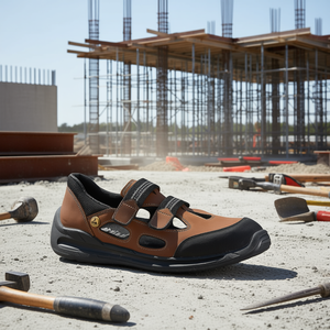 รองเท้าแตะนิรภัย Dragster-1240 สีน้ำตาล/ดำ หนังแท้ ไซส์ 47 สำหรับอุปกรณ์ความปลอดภัยและการเอาชีวิตรอด - Product Image 3