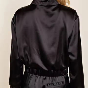 Meilleure édition de la veste en satin pour femme avec logo personnalisé doublure optimale en laine de coton col montant tricoté coupe parfaite pour l'offre hivernale - Product Image 5