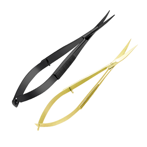 Micro tijeras de alta calidad, cuchillas afiladas y duraderas de Color negro y dorado, tijeras de resorte personalizadas de 2 piezas - Product Image 6