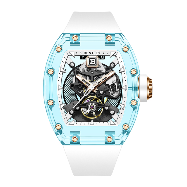 Oversized Original Fashion Luxury Automatic Mechanical Tonneau Case Crystal Dial Unisex Watch