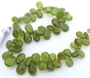 Cuentas de pera de vessonita natural 8-12mm 7,5 "hebra verde Vesuvianite cuentas lisas para joyería 100" CTs - Product Image 3