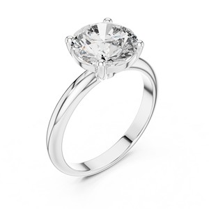 2.5ct Round Brilliant Cut Moissanite <b>Solitaire</b> <b>Ring</b> 925 Sterling <b>Silver</b> 4-Prong Engagement <b>Ring</b> - Product Image 5